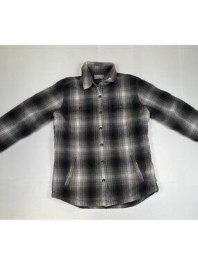 Carhartt Women's Hubbard Sherpa Lined Plaid Flannel Shirt Jacket Shadow Grey M